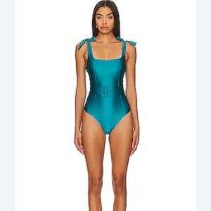 Beach Riot Deep V Plunge Halter One Piece Swimsuit Size Small